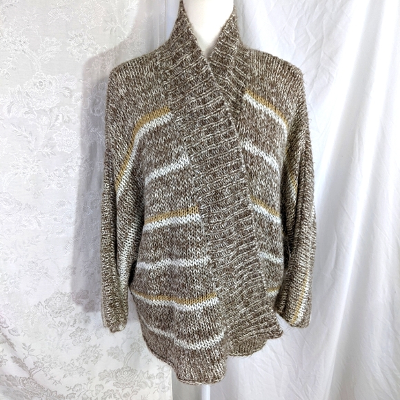 Billabong Sweaters - Billabong EUC cardigan sweater Designer's Closet large metallic gold brown white